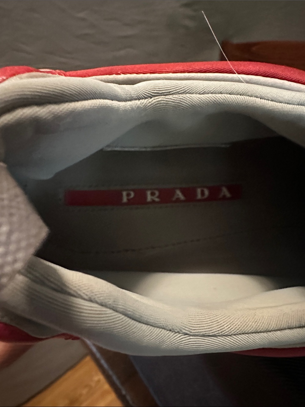 Prada Red Leather Men's Sneakers - Picture 10 of 12